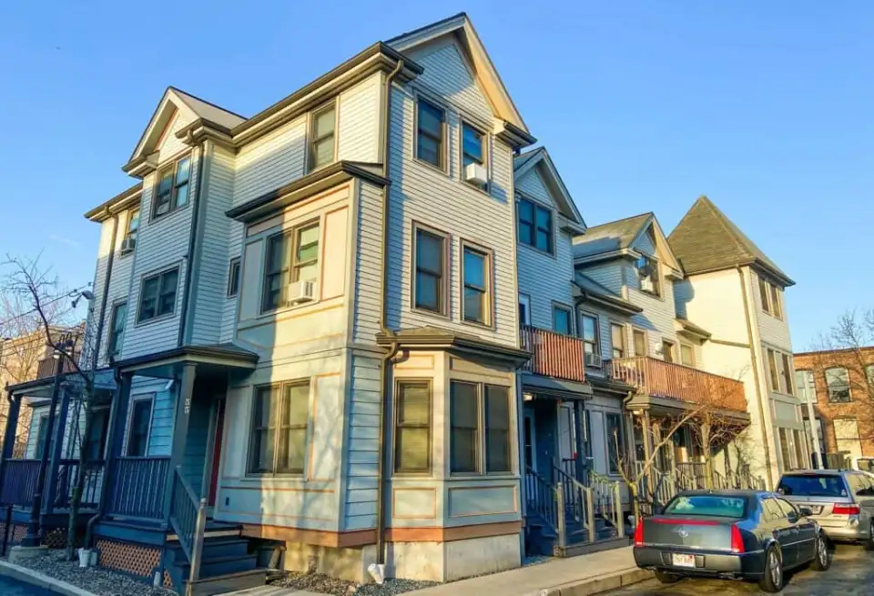 One of nine buildings at Brian J Honan Apartments, prior to renovations. Read the Brian J Honan Apartments funding announcement here.
