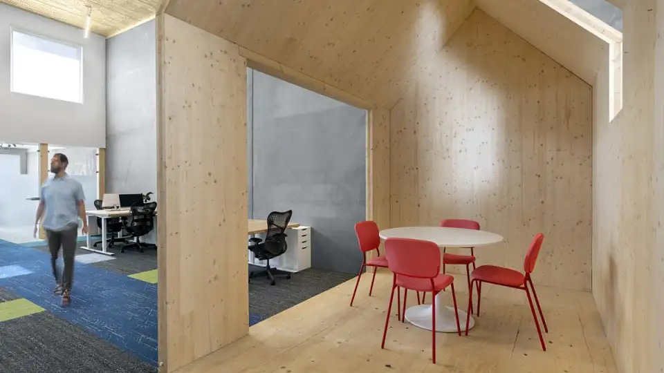 Sample CLT building in open office space 20200511 TreeConstruction0289.FIN