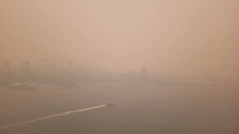 Smoke in NYC from Canadian wildfires, June 2023. &ldquo;I was already happy with the Passive House setup but seeing it in these conditions made me even happier," said Brooklyn Passive House owner Chad Dickerson.